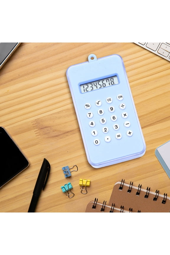 Blue Maze Keychain Calculator - Mini Pocket Cute Computer for Office, Daily Use, 2.8x1.5 Inch