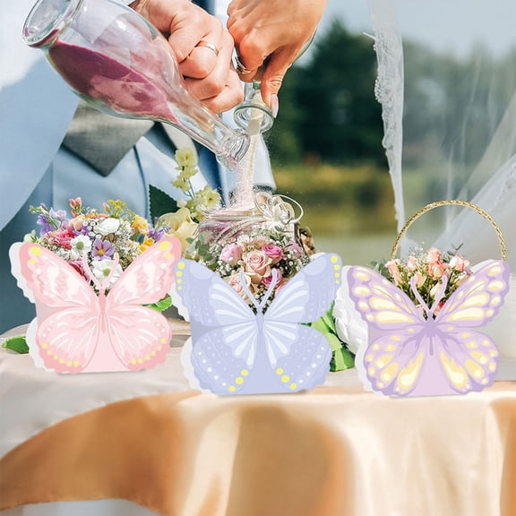weibbin Butterflies Treat Boxes 12 Pack Paper Snack Box for Birthday Wedding Tea Party 4 Designs