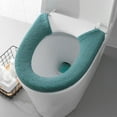 thumbnail image 1 of weibbin Button Toilet Seat Cover, Bathroom Soft Thicker Warmer with Snaps Fixed Stretchable Washable Fiber Cloth Toilet Seat Covers Pads Easy Installation& Cleaning, 1 of 6