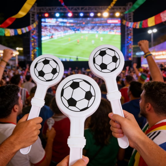 weibbin Carnival Football Clappers Cheering Props for Festivals and Parties White