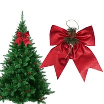 weibbin Christmas Bow Red Wreaths Bows Christmas Tree Bow Glitter Sequin Xmas Decorative Bows for Home Ornament Decoration Party 11.42x9.45in
