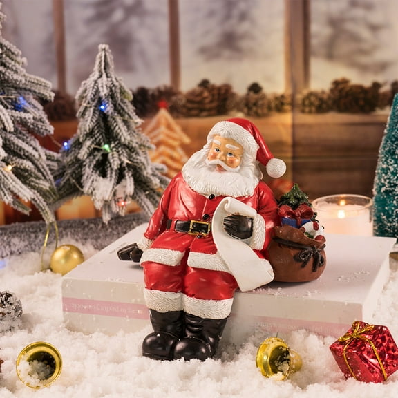 weibbin Christmas Miniature Figurines, Mini Christmas Santa Claus Ornaments Christmas Miniature Ornament Resin Santa Figurines for Xmas Santa Claus Decoration Christmas Party Supplies