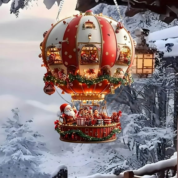 weibbin Christmas Ornaments Hot Air Balloon Christmas Decoration - Hanging Indoor Xmas Home Decor