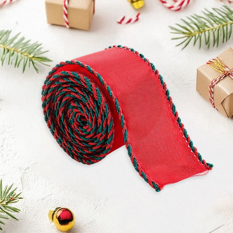 1 Roll Christmas Velvet Ribbon With Gold Snowflakes - 2.5 Inch X 10 Yards Wired Edge For Gift Wrapping & Holiday Decor