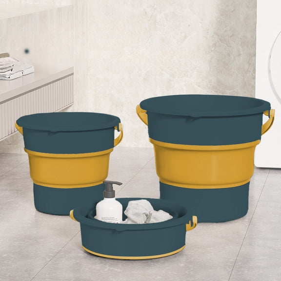 weibbin Collapsible Bucket, Portable Thickened Plastic Pail for Outdoor Fishing, Car Travel, Home Use, Handheld with Handle, Suitable for Bathroom Cleaning - Durable Material