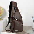 thumbnail image 1 of weibbin Commuter Sling Bag, 14x6x2 Inch PU Leather Chest Crossbody Bag with Multiple Pockets for Business, Travel, and Everyday Use, 1 of 7