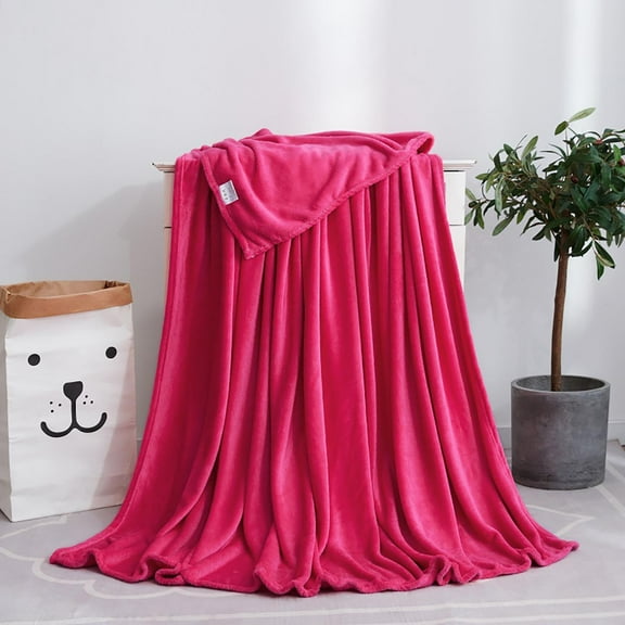 weibbin Coral Orange Throw All Season Use, Cozy, Plush, Lightweight, Super Soft and Warm , Yoga Cover Blanket French Fleece Blanket for Couch, Sofa, Bed