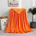 thumbnail image 1 of weibbin Coral Orange Throw All Season Use, Cozy, Plush, Lightweight, Super Soft and Warm , Yoga Cover Blanket French Fleece Blanket for Couch, Sofa, Bed, 1 of 8