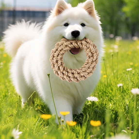 weibbin Cotton Rope Dog Toy Durable Chew Proof Molar Toy for Medium Large Dogs Interactive Tug of War Teething 7.09IN