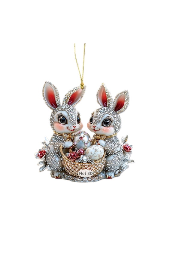 Easter Bunnies - Cute Easter Bunny Earrings 2D Pendant for Women Acrylic Easter Basket Eggs Bunny Rabbit Earrings Earrings Jewelry Gift