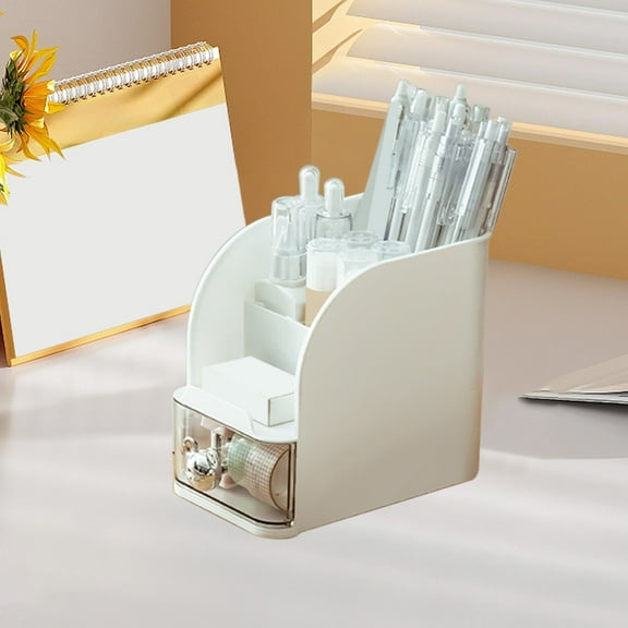 weibbin Desk Organizer, Plastic Makeup Organizer, Pen Holder for Desktop Storage, Desk Organization for , Home, Office Supplies