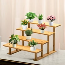 weibbin Display Riser, Wooden Display Riser Stand, 4 Tier Perfume Stand Organizer, Sturdiness Cupcake Stand Holder, Pure Wood Large Shelf Risers for Party, Decoration and Organizer