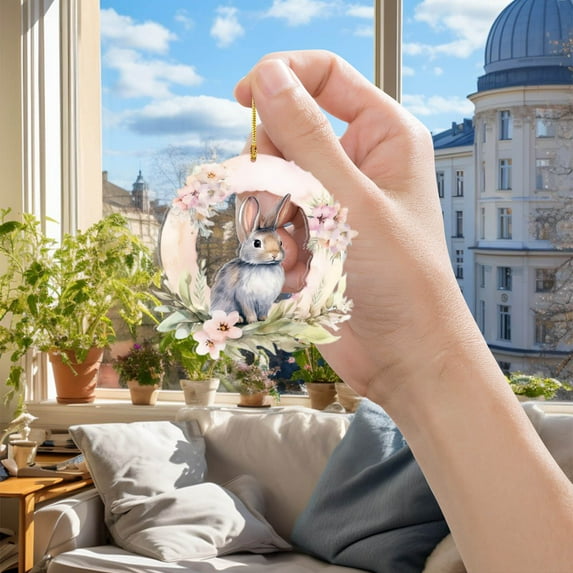 weibbin Easter Acrylic Initial with Tree Ornaments Personalized DIY Christmas 26 Letters Ornaments Christmas Decoration Xmas Tree Hanging Decor