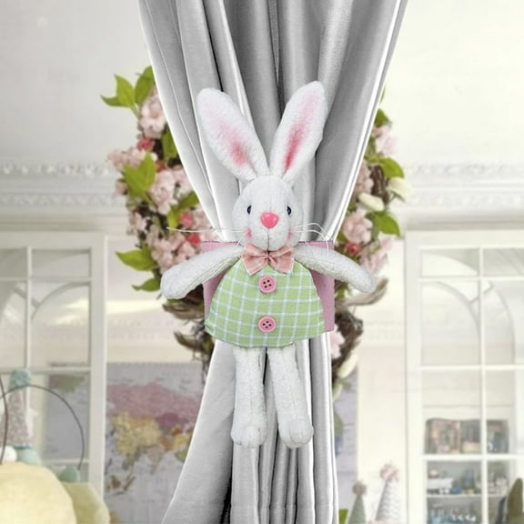 weibbin Easter Kitchen Curtains Decor, Farmhouse Easter Decoration for The Home Indoor, Bunny Kitchen Curtain and Short Window Curtain Over Sink Window Decor