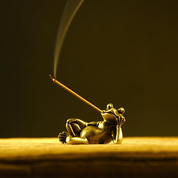 weibbin Frog Statue, Gold Frog Meditation Decor Brass Frog Figurine Frog Statue Frog