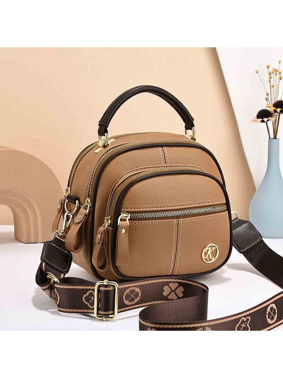 weibbin Genuine Leather Shoulder Crossbody Purse For Women with Adjustable Strap, Mobile Pocket & Outside & Inside Zipper