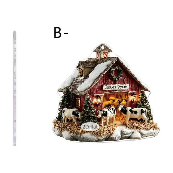 weibbin Gingerbread House Hanging Ornaments for Christmas Tree Decorations, House Figurines for Home Holiday Decor