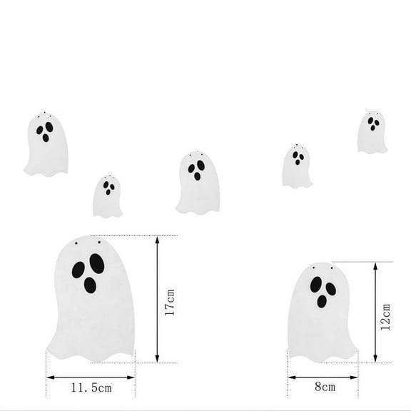 weibbin Halloween Hanging Ghost Banners 2pcs, Glitter Ghost Cardstock Halloween Party Decorations for Indoor Outdoor Haunted Houses Wall Fireplace Doorways Decor