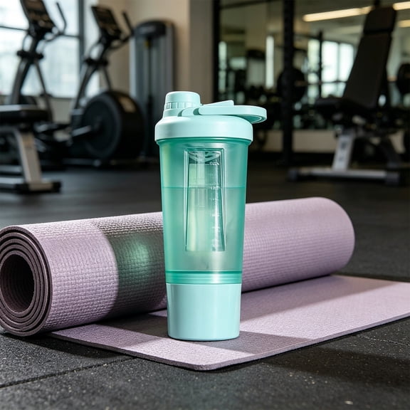 weibbin Handheld Protein Shaker Bottle 500ml with Mixing Tool Storage for Fitness Gym - BPA Free Plastic