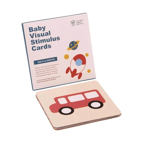 weibbin High-Contrast Visual Stimulation Cards, Black White & Red Patterned Tracking Cards for Early Development, Large Flash Cards for Visual Tracking & Focus Training