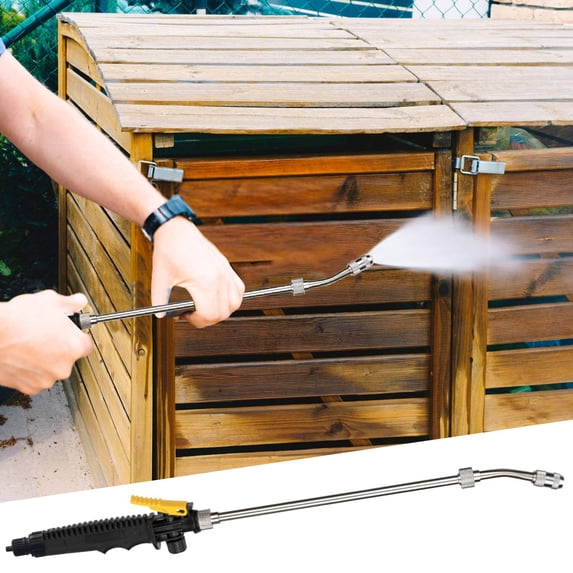 weibbin High Pressure Water Nozzle for Garden Hose - All Metal, Adjustable Spray Patterns, Fits Standard 3/4in Hose, for Car & Deck Cleaning