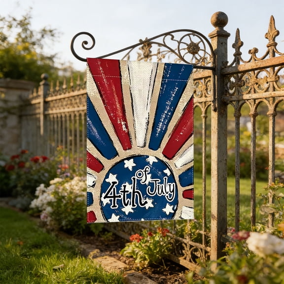 weibbin Independence Day Garden Flag Double Sided 17.7x11.8in Patriotic Outdoor Yard Porch Decoration C