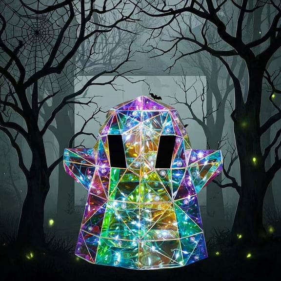 weibbin Iridescent Spooky Ghost, Halloween Ghost Decorations,LED Iridescent Ghost Light,Halloween Light Up Ghost
