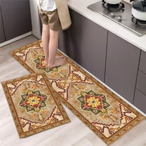 weibbin Kitchen Mats, 2PCS Kitchen Rugs, Cushioned Anti Fatigue Kitchen Mats for Floor, Non-Slip Standing Desk Mat, Waterproof Kitchen Rug Set for Kitchen, Floor, Office, 15.7x23.6in 15.7x47.2in