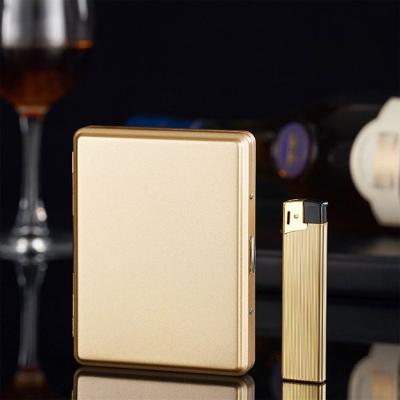 weibbin Lighter Pack Set Of 20 Thick Cigarettes Packed In A Portable Humidity-proof Wrinkle Resistance And Sturdy Container