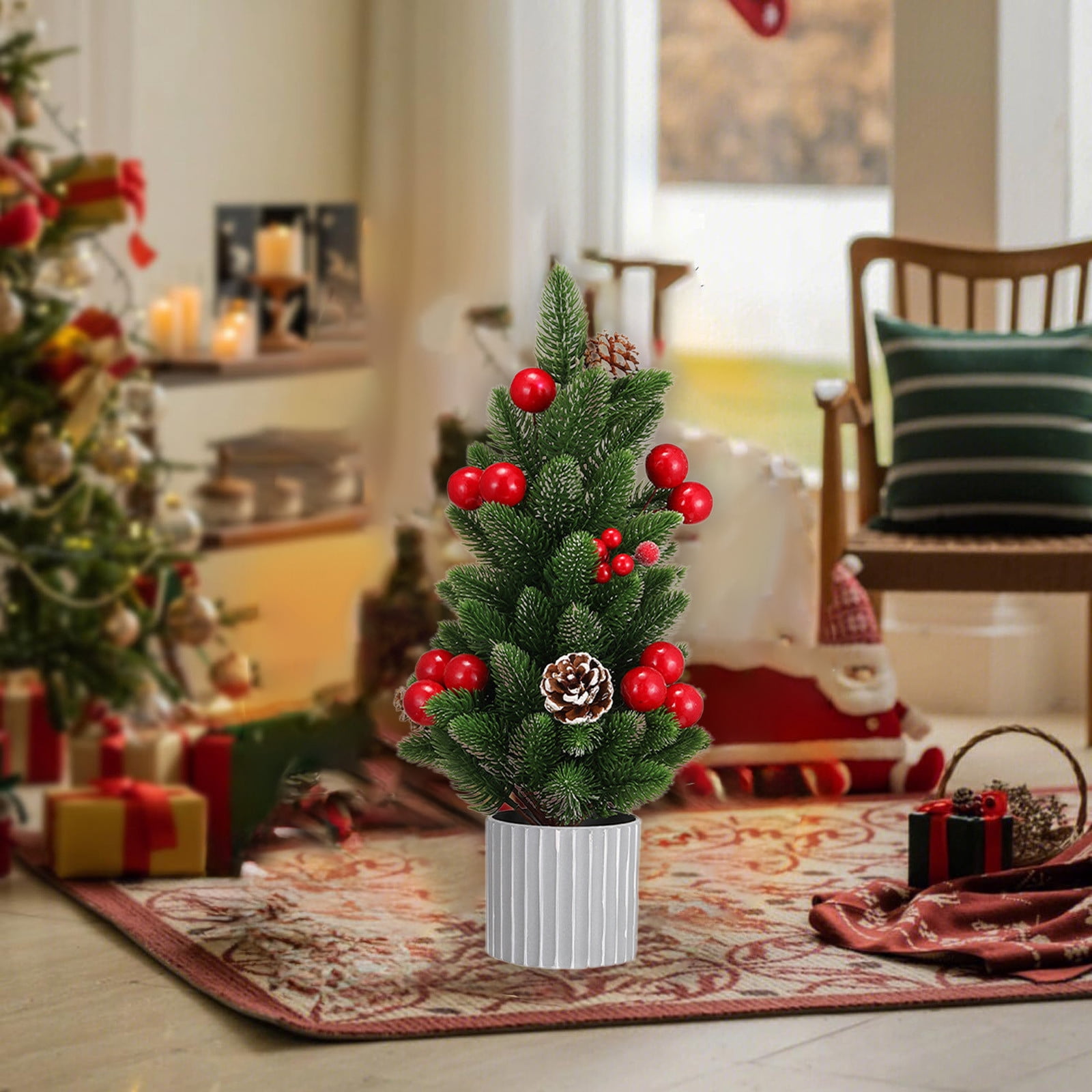 weibbin Mini Christmas Tree Table Decorations, Small Artificial Trees ...