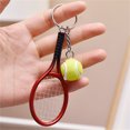 thumbnail image 1 of weibbin Mini Tennis Racket Keychain Simulated Mini Tennis Racket Keychain Sports Equipment Gift, 1 of 5