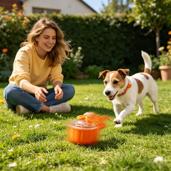 weibbin Motorized Rolling Dog Ball USB Rechargeable Smart Interactive Toy Chew Proof Molar Toy for Boredom Relief 2.09in