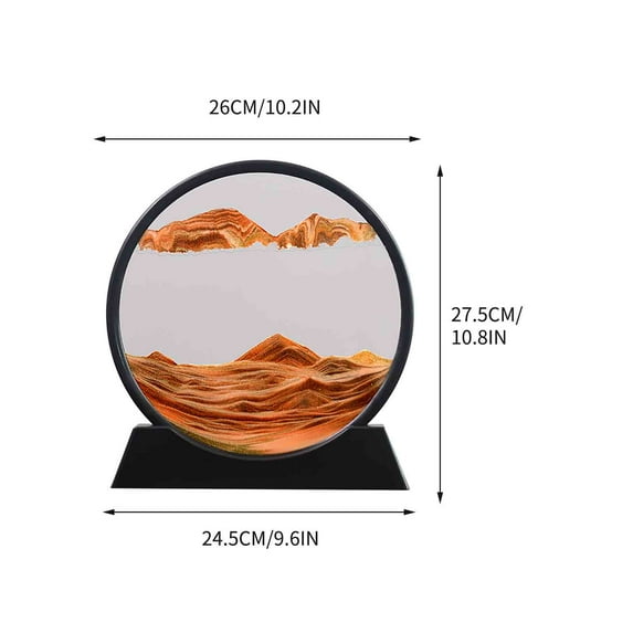 weibbin Moving Sand Art Picture Round Glass 12inch Hourglass Natural Flowing Sand Picture Moving Grit Hourglass 50ml