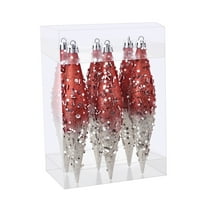 weibbin Ornament Set - Christmas Tree Decoration 6 PCS Xmas Shatterproof Glitter Hanging Droplet - Plastic Droplet for Home Holiday Party Drop Decor