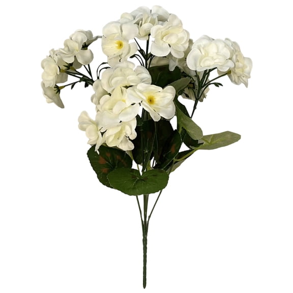 weibbin Outdoor Artificial Geraniums - Realistic Faux Flowers for Home Garden Decor, White