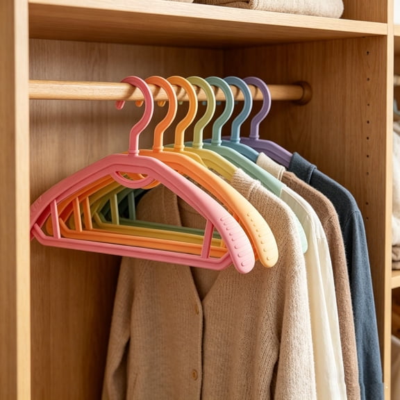 weibbin Plastic Hangers Set 7 Wide Shoulder Non Slip for Suit Shirt Home Wardrobe