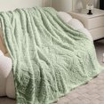 thumbnail image 1 of weibbin Plush Fleece Sofa Throw Blanket for Nap Lounge Bedroom All Season Use 28x40in Green, 1 of 6