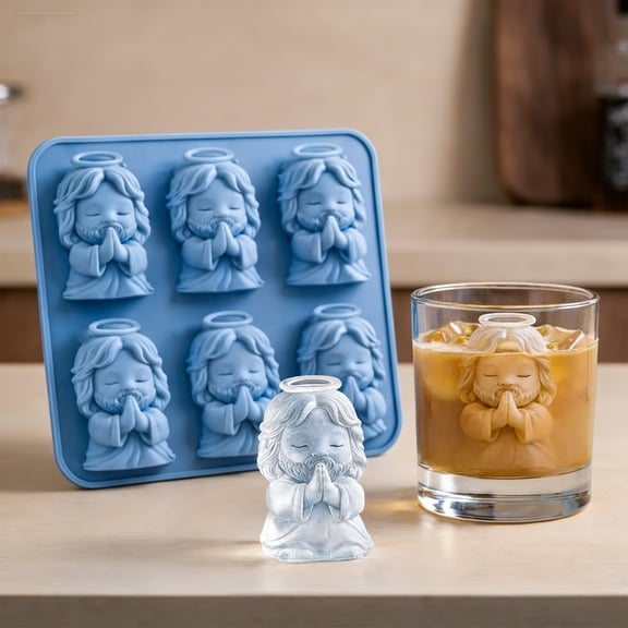 weibbin Praying Hands Silicone Ice Mold, 3D Mini Figure Shaped Ice Tray, Creative Cube for Whiskey Cocktails