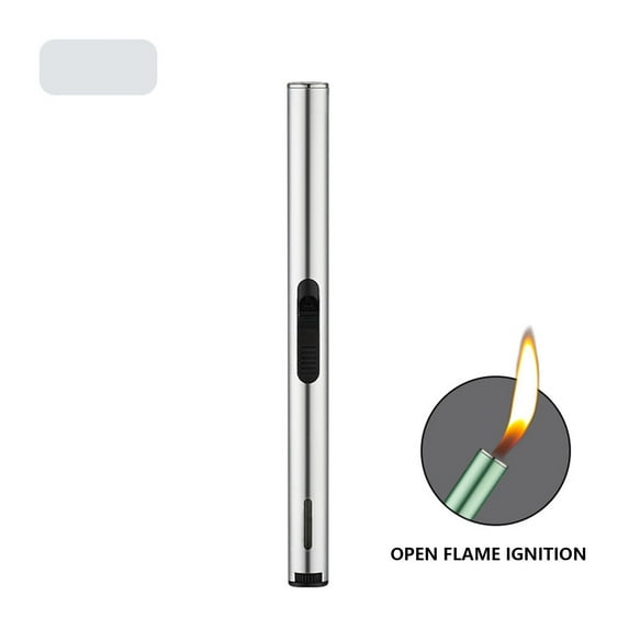 weibbin Rechargeable Electronic Ignition Lighter, Windproof Waterproof Candle Grill Stove Starter, Silver
