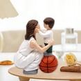 thumbnail image 1 of weibbin Resin Family Figurine Sculpture Mother Basketball With Son For Home Decor, White Statue For Shelf Mantel, 1 of 6