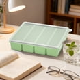 thumbnail image 1 of weibbin Silicone Freezer Tray with Lid - Silicone Freezer Food Molds- Large Ice Cube Tray,Silicone Freezer Container,Freeze & Store Soup, Sauce, Broth,Leftovers - Makes 4 Perfect 1 Cup, 1 of 6