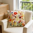 thumbnail image 1 of weibbin Simulated 3D Flower Plant Pillow Cover for Sofa Home Decor, 17.7x17.7 Inches, Multicolor, 1 of 6