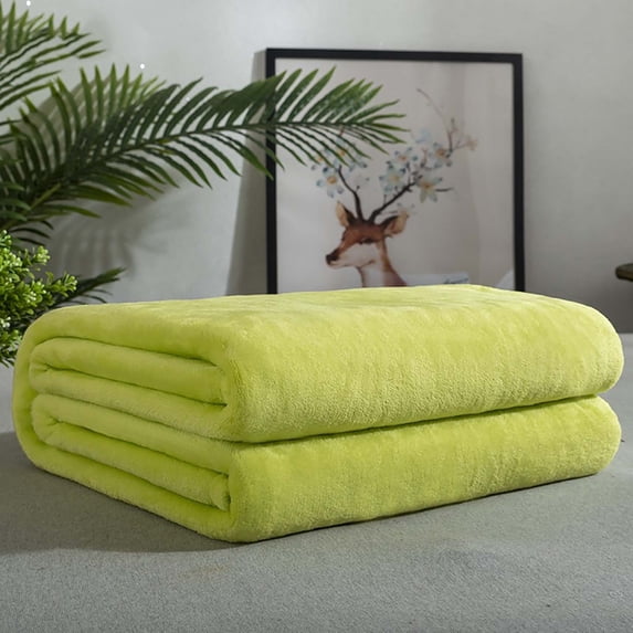 weibbin Single-layer Double-sided Flannel Blanket for All Season Use, Super Soft Throw Blanket, Solid Color, Summer Conditioning Blanket Car Office Nap Blanket, 70*100CM