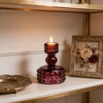 thumbnail image 1 of weibbin Small Glass Candle Holder for Table Centerpiece Decor, 3.94x1.38 Inches, Purple, 1 of 6
