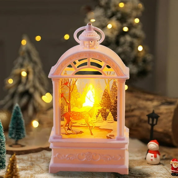 weibbin Snow Globe Lantern - Candle Lantern Decorative Fall Decorations for Home, Thanksgiving, Autumn Harvest Fall Decor