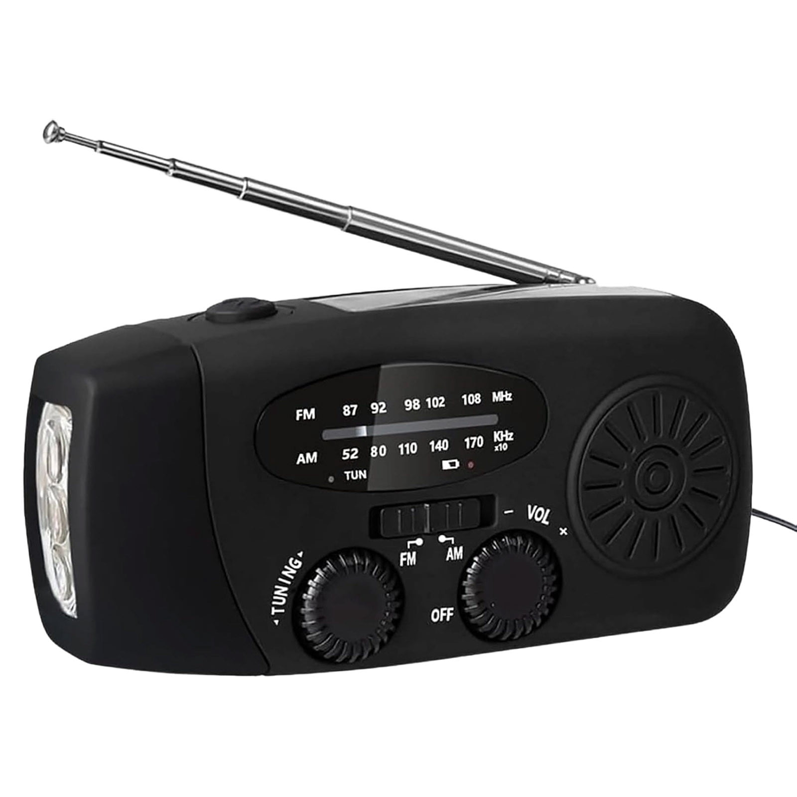 weibbin Solar Radio Wind Up AM FM WB Radio Portable Hand Crank Emergency Radio with Torch 2000mAh Power Bank for Phone Charging Camping