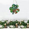 thumbnail image 1 of weibbin St Patrick's Day Sign Shamrock Wooden Hanging Sign Wood St Patrick's Day Wreath Farmhouse St Patrick's Day Front Door Decor Irish Home Door Decoration Lucky Clover Wall Pediments, 1 of 9