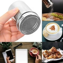 weibbin Stainless Steel Powder Sugar Shaker Duster with Lid, Fine Mesh Shaker Powder Cans for Baking Soda Cocoa Cornstarch Coffee Flour