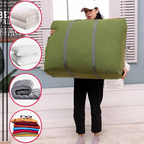 weibbin Thickened Storage Bags, Folding Moving Comforter Blanket Storage Bags and Storage Containers for Clothes with Strong Handles&Zippers Clear Window for Bedding Pillow