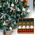 thumbnail image 1 of weibbin Velvet Christmas Ornaments Balls Flocked Christmas Tree Decorations Plastic Balls Shatterproof Hanging Xmas Ornaments Decor 16PCS, 2.36 in, 1 of 9